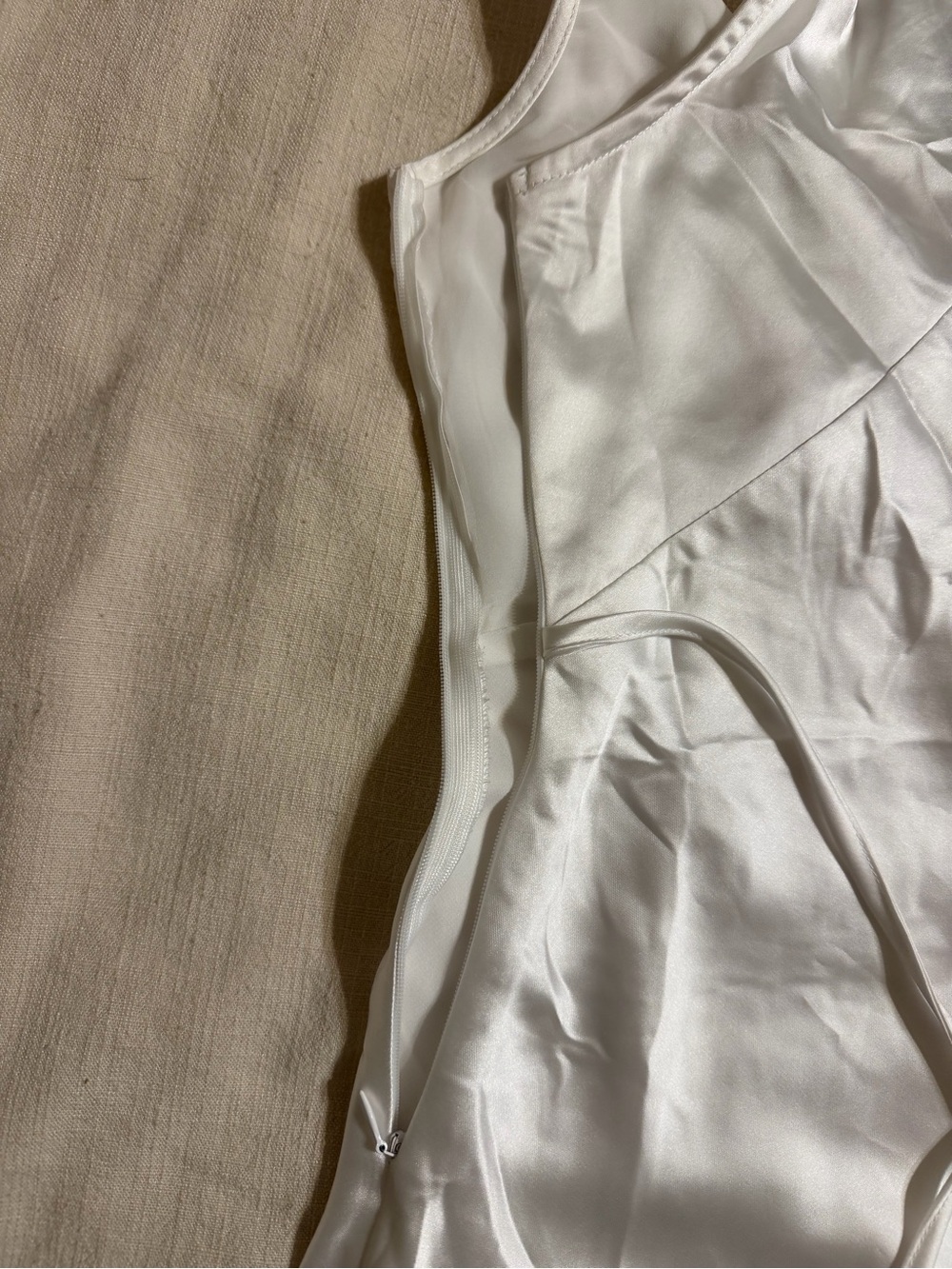 Princess Poly “Nellie” Satin White V-Neck Mini Slip Dress - Picture 8 of 8